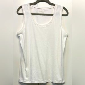 Chico’s Woman’s White Basic Cotton Tank Top - Size 2 = U.S. Large